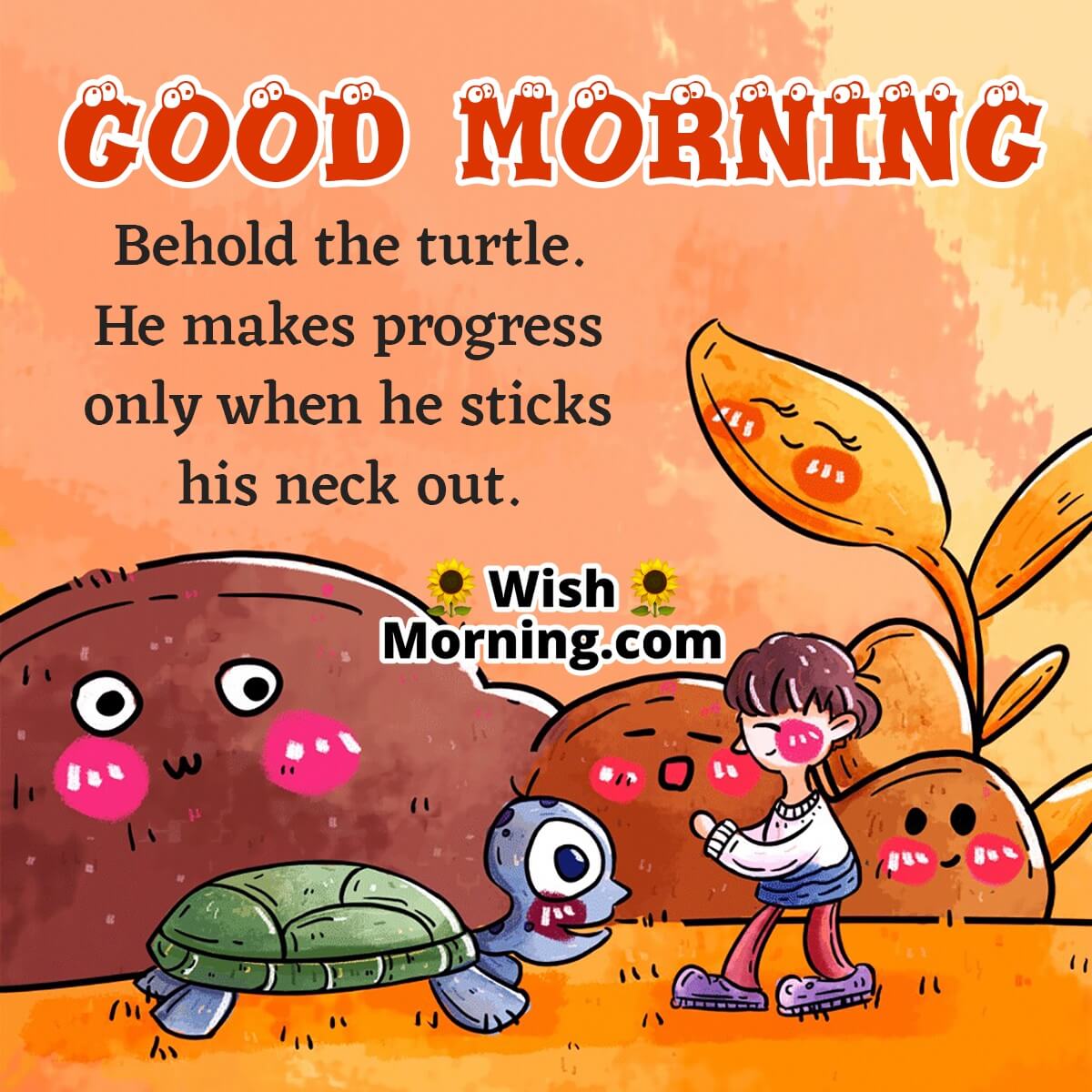 Good Morning Turtle Quote Pic