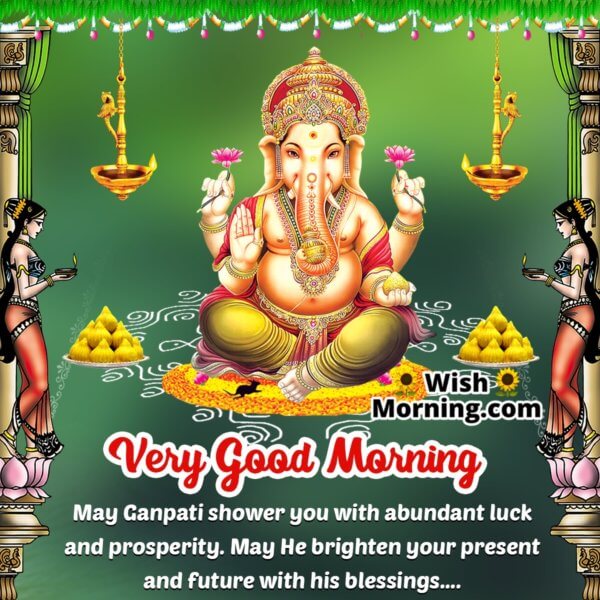 Blessed Beginnings: Good Morning with Ganesha Images - Wish Morning