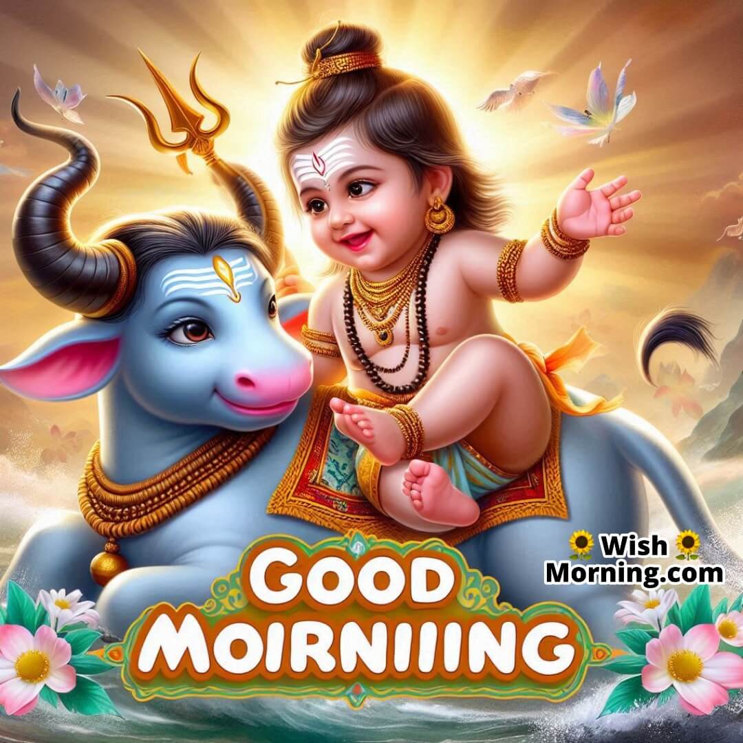 Good Morning Baby Shiva Playing With Nandi