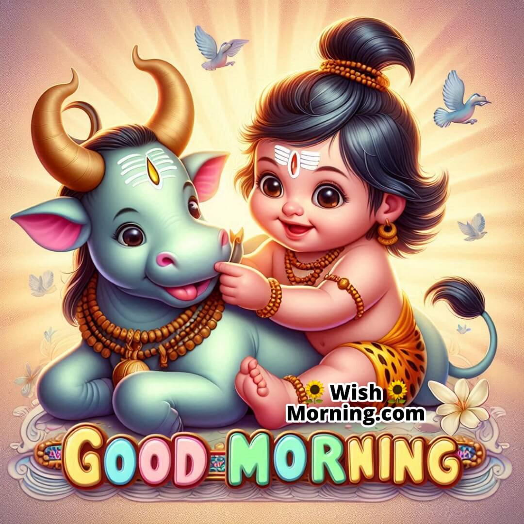 Good Morning Baby Shiva With Nandi