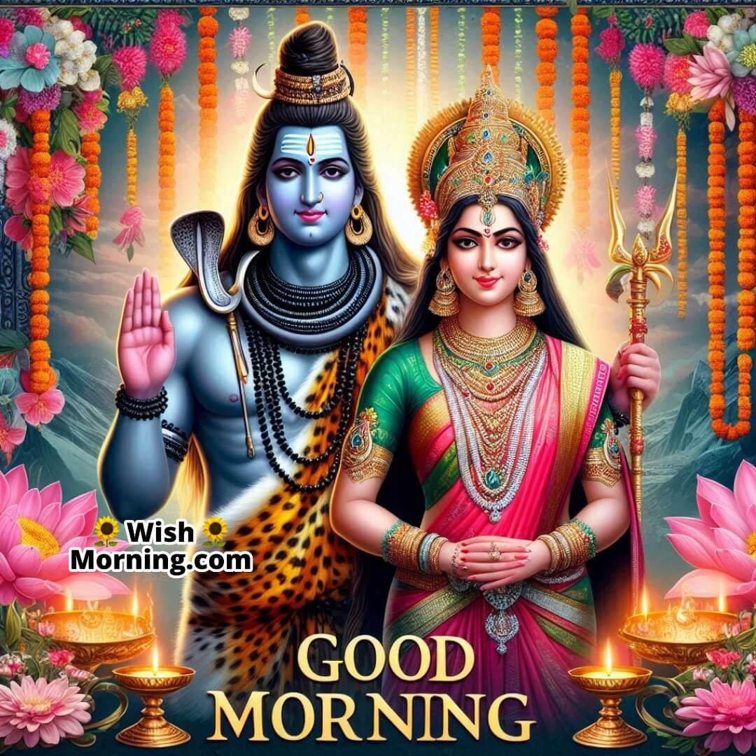 Good Morning Lord Shiva Parvati Card