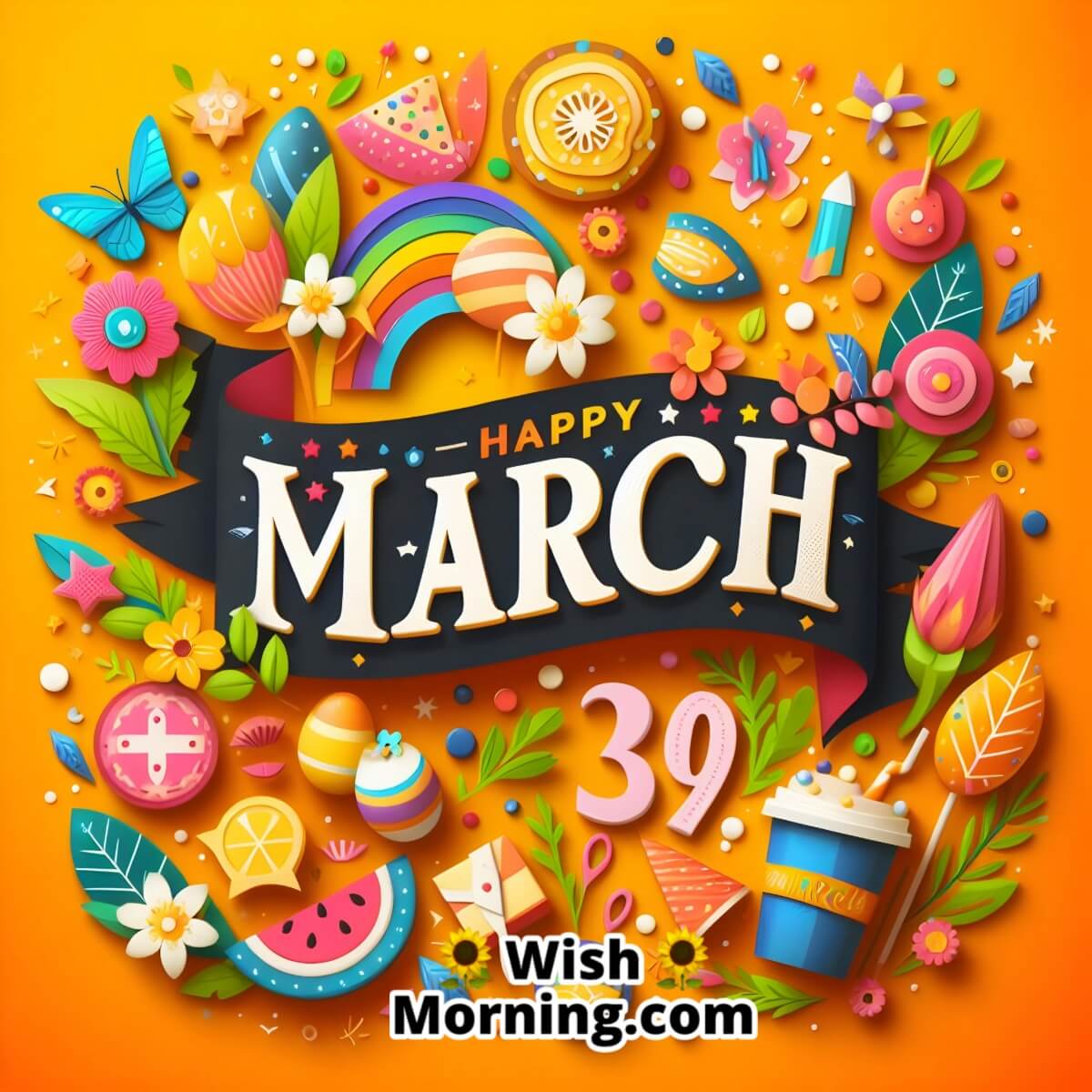 Happy March Wish Card