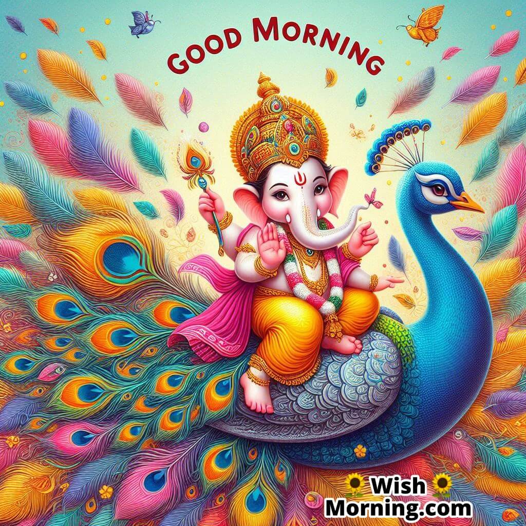 Ganesha's Feathered Morning Blessings