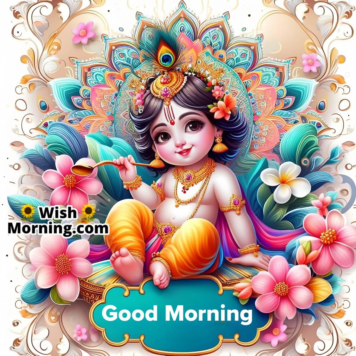 Good Morning Bal Krishna Card