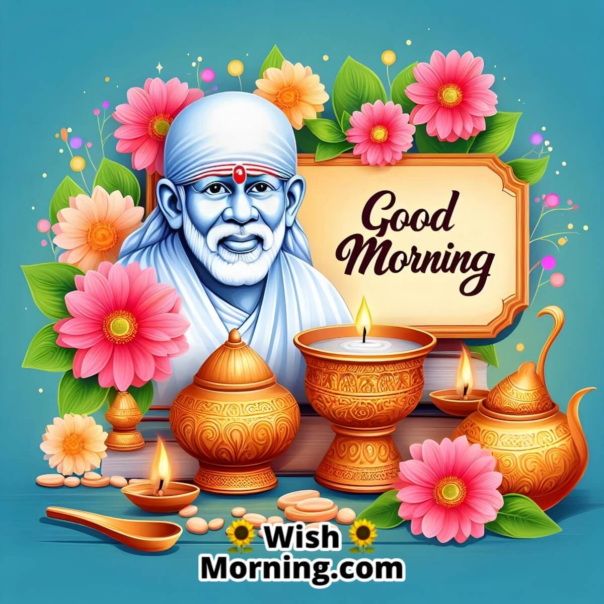 Good Morning Saibaba Card