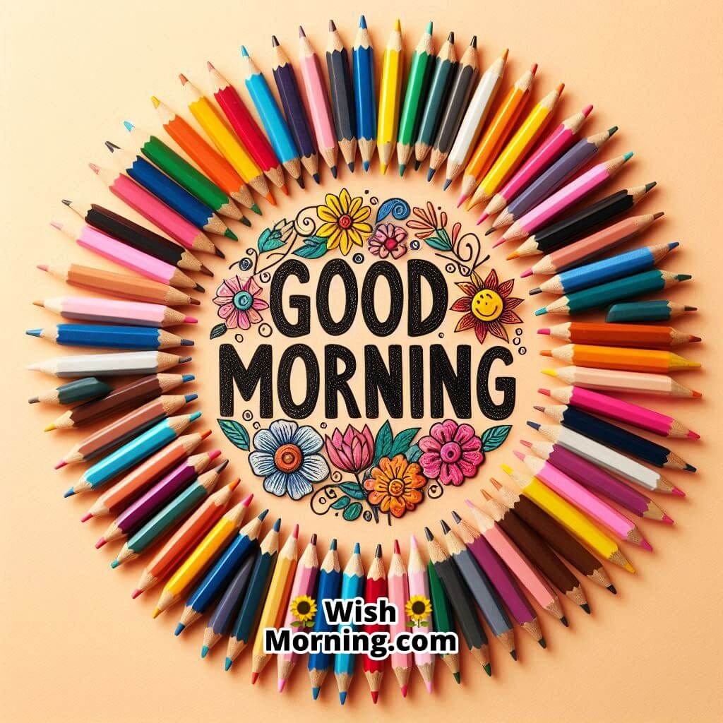 Artistic Colored Pencil Bouquet Morning