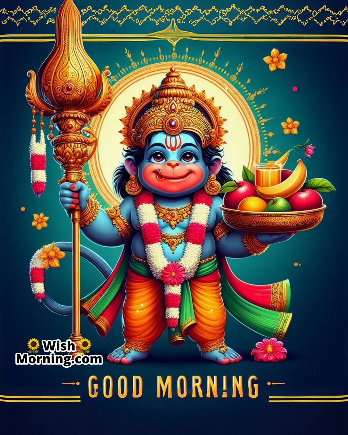 Good Morning Baby Hanuman With Breakfast