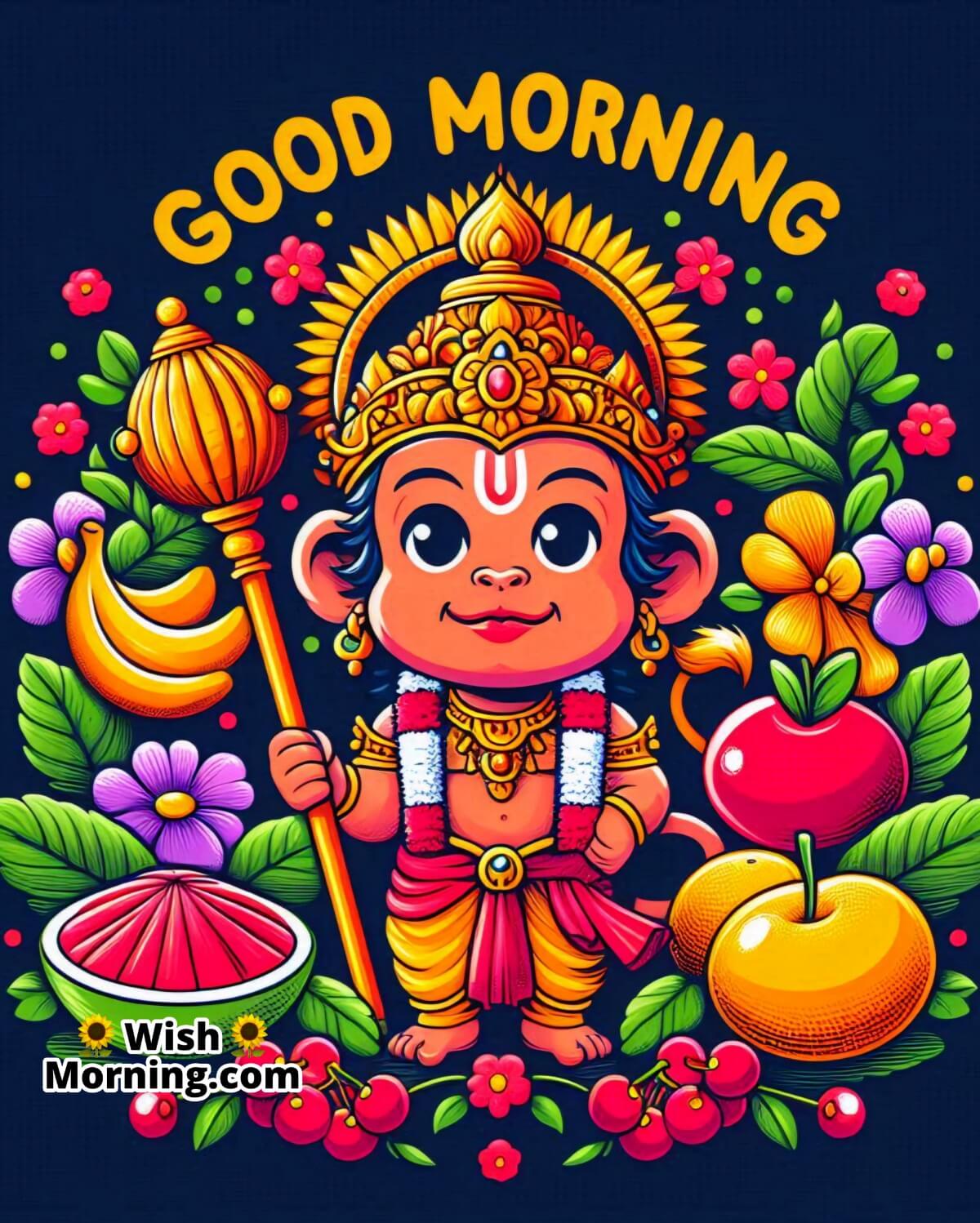 Good Morning Baby Hanuman Standing Holding Mace