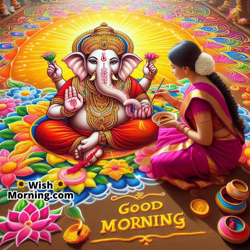 Good Morning Ganesha Rangoli