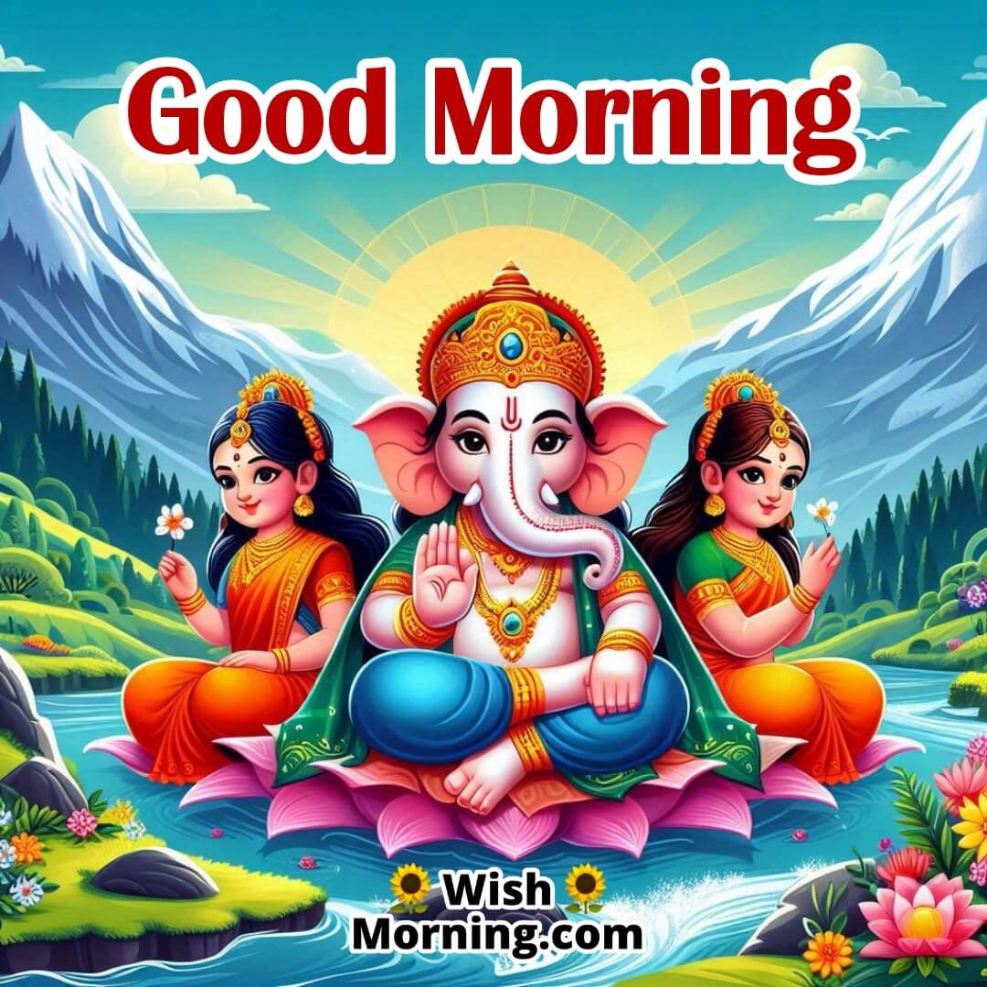 Good Morning Ganesha With Riddhi Siddhi