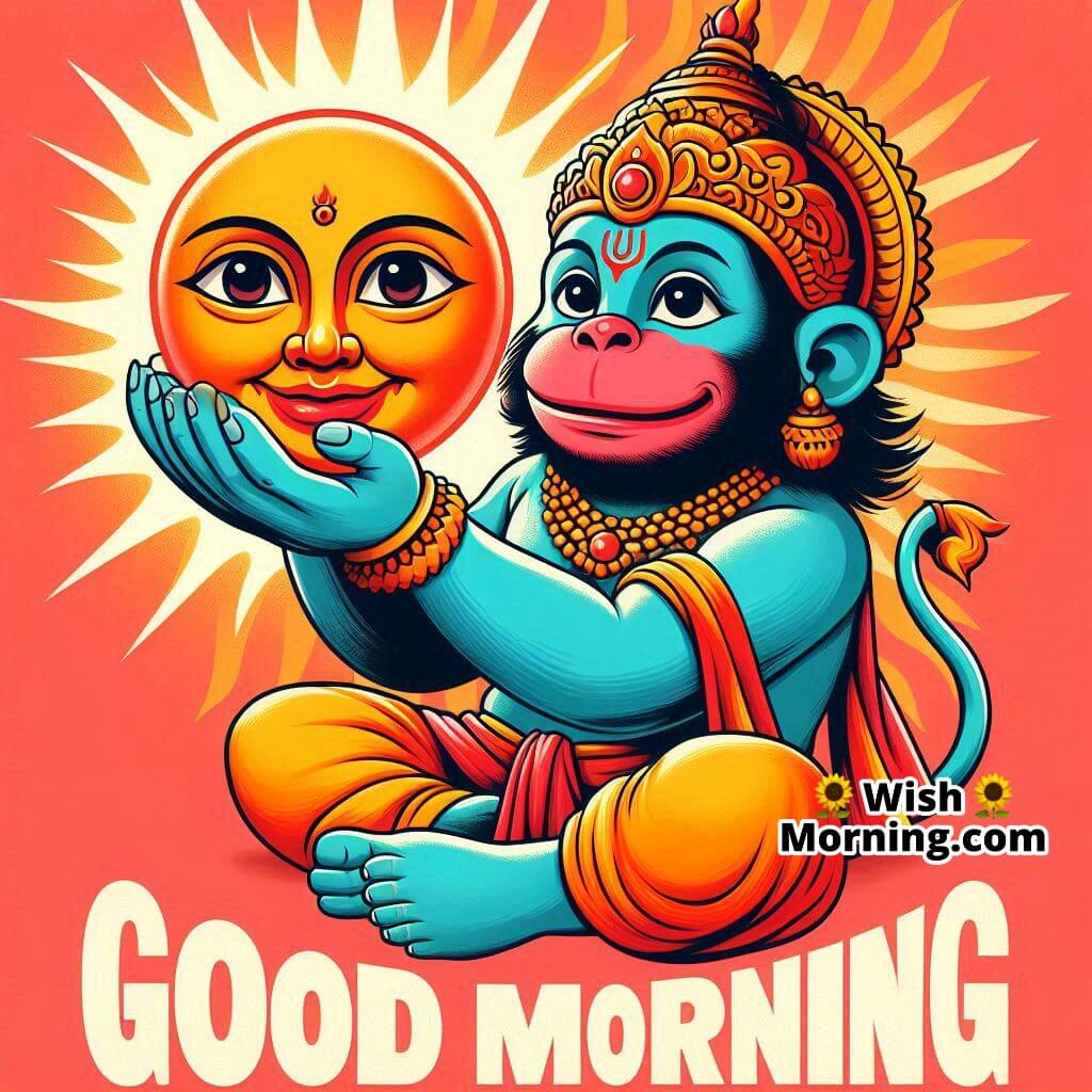 Good Morning Hanuman Holding The Sun