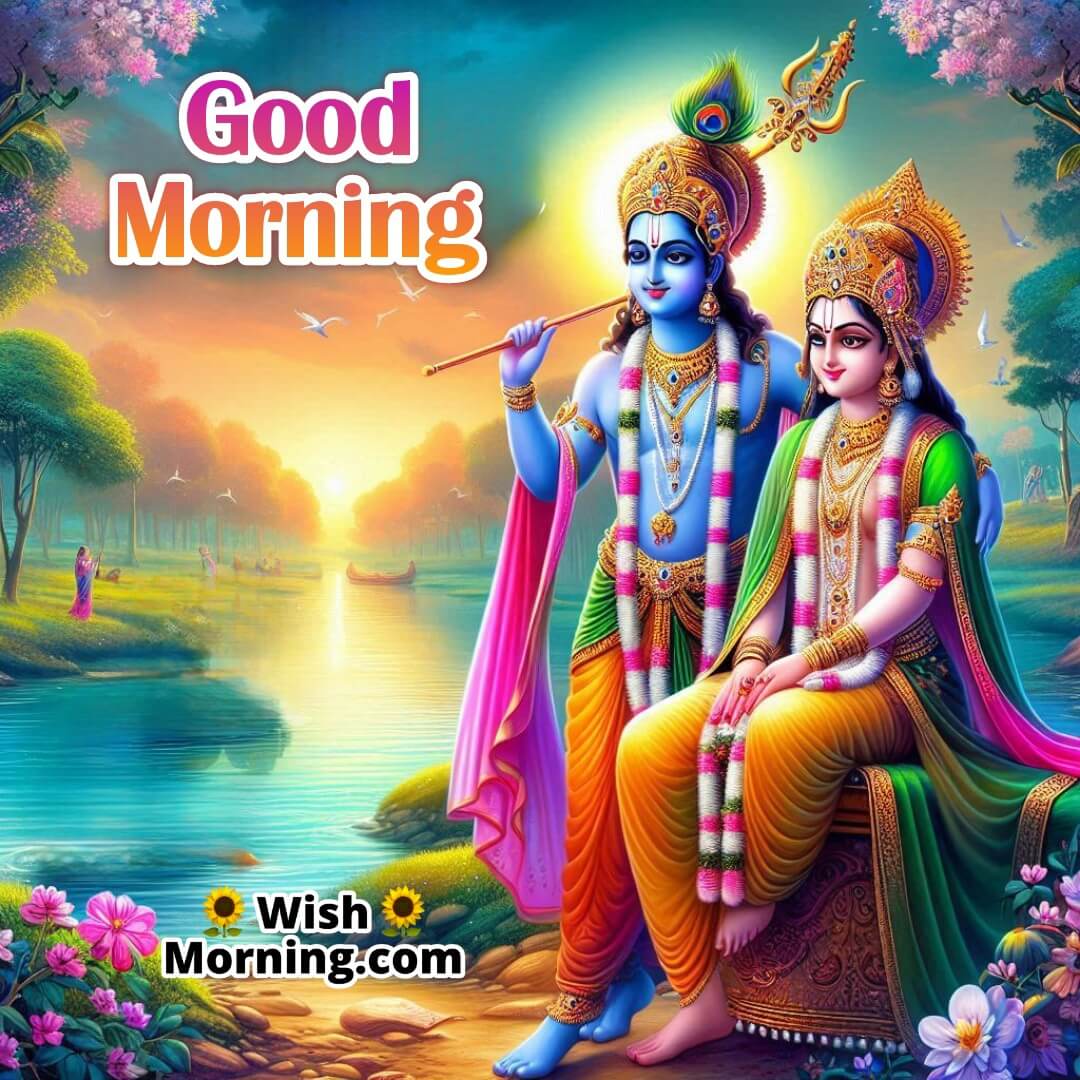 Good Morning Radha Krishna At River