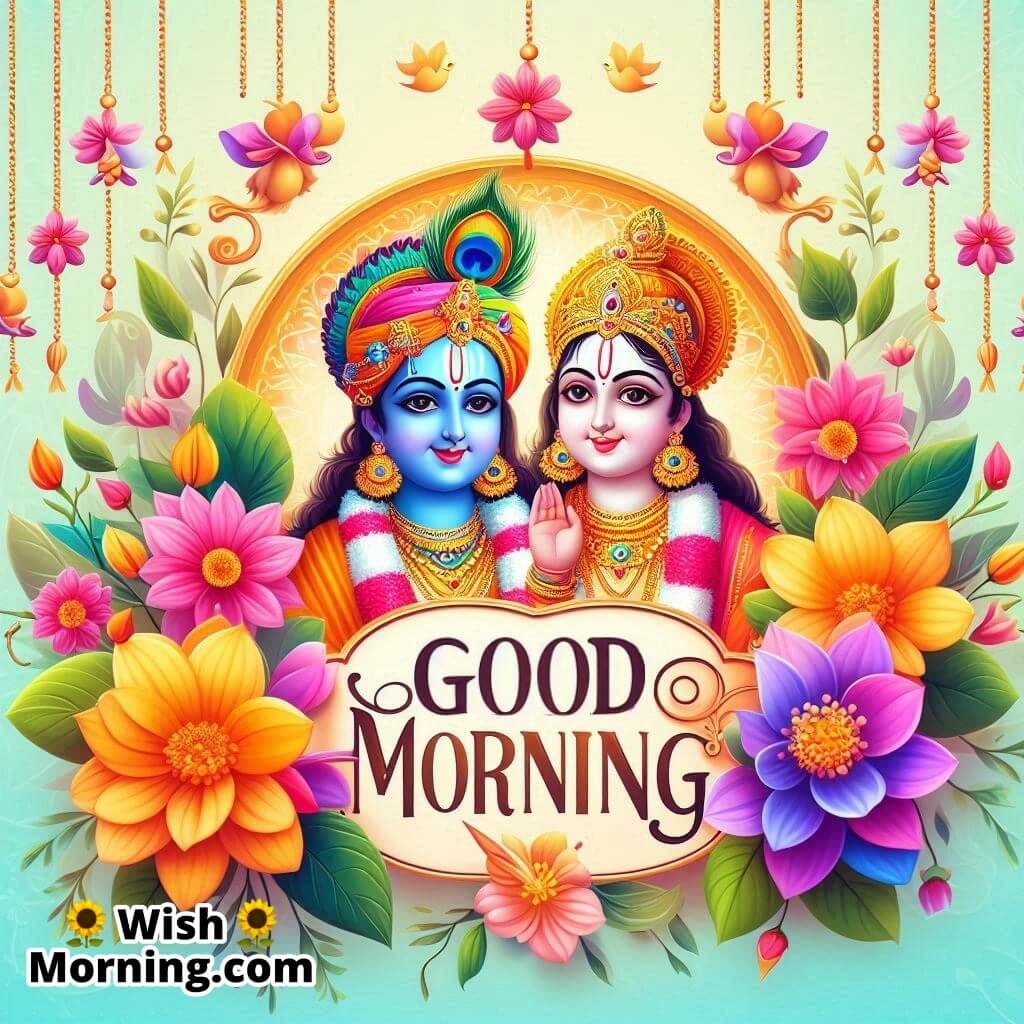 Good Morning Radha Krishna Card