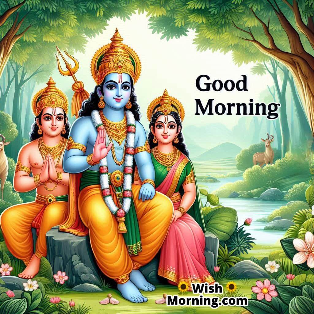 Good Morning With Shree Ram, Sita, Lakshmana