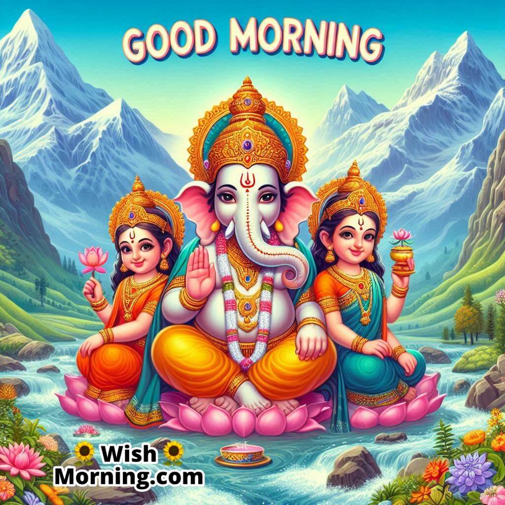 Morning Ganesha With Riddhi Siddhi