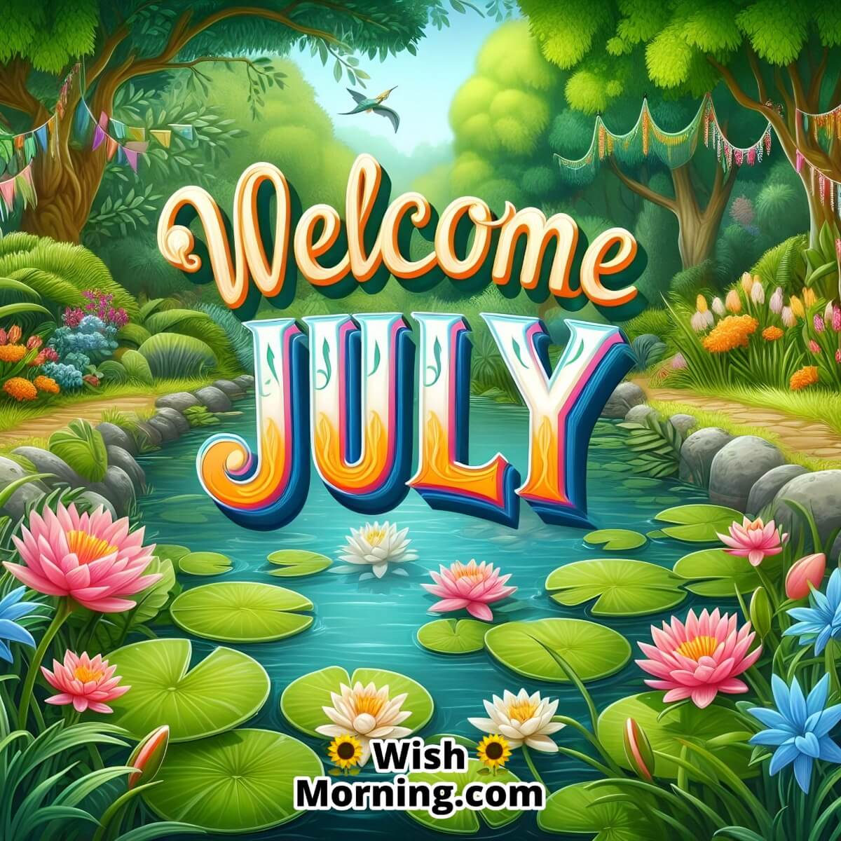 Welcome July Water Lily Pond