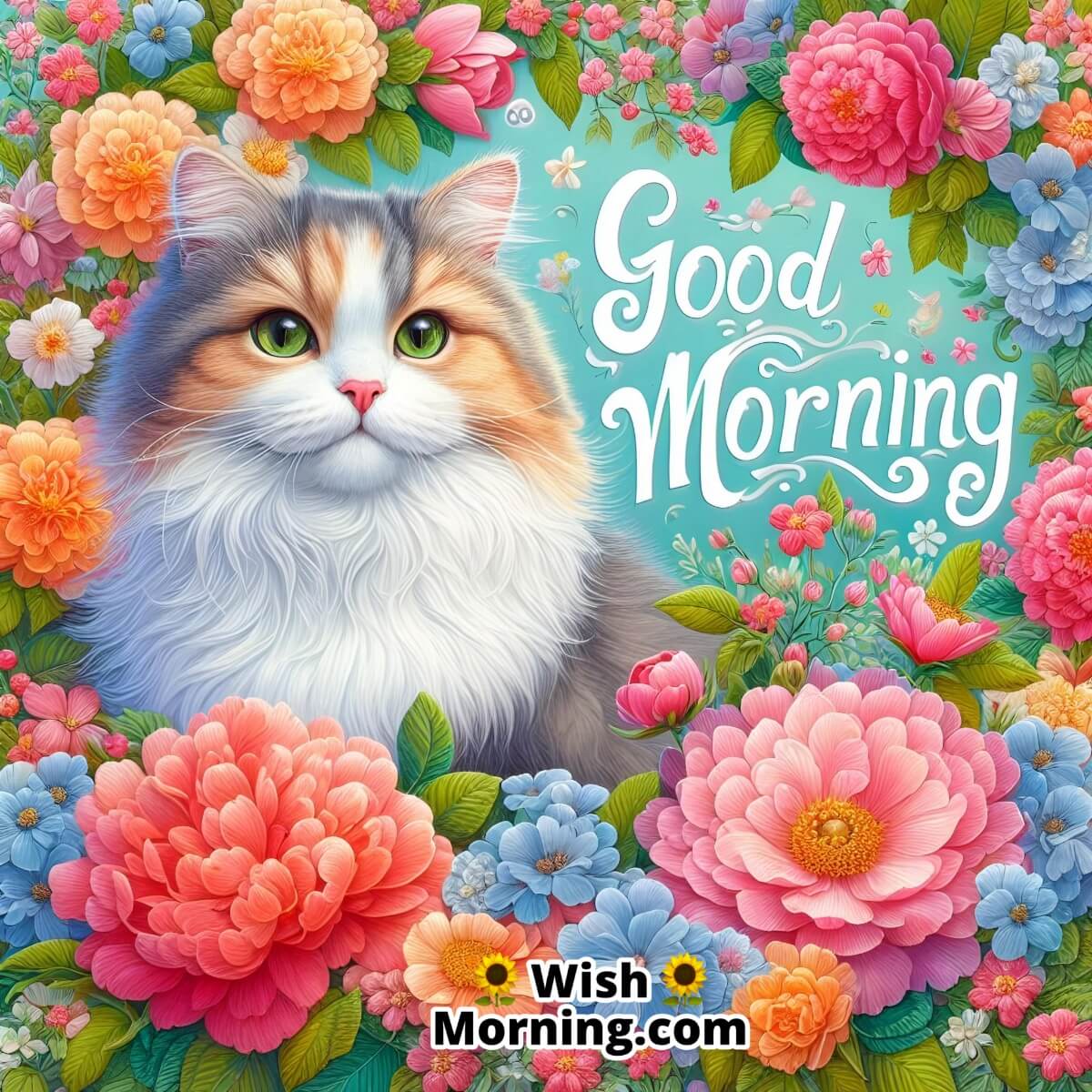 Good Morning Blooming Cat