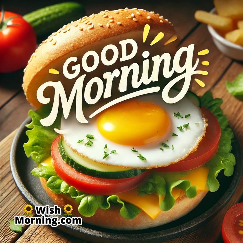 Good Morning Breakfast Burger Side Up Egg