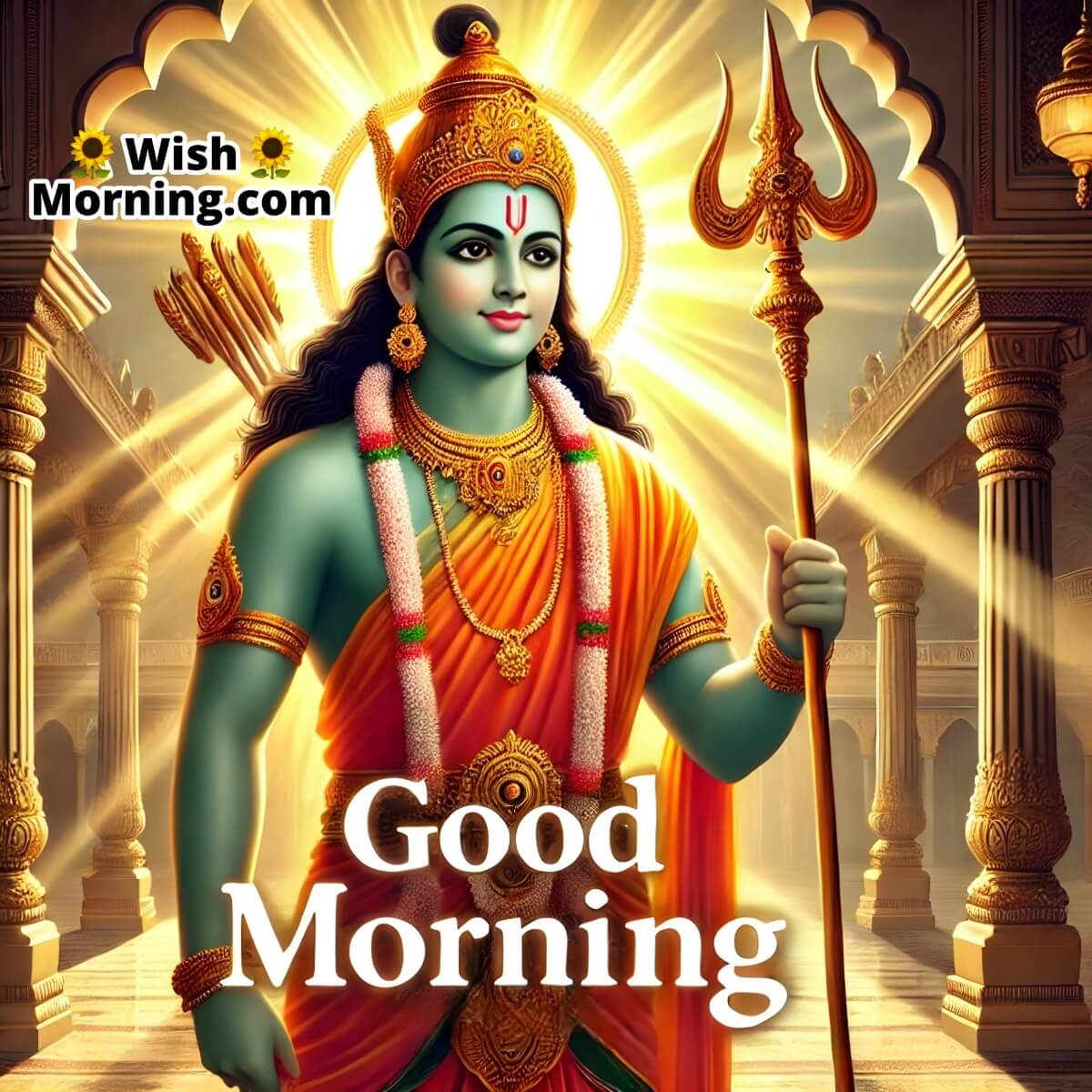 Good Morning Kartikeya In Temple Courtyard