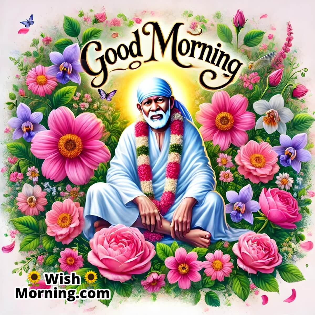 Morning Blossoms With Saibaba