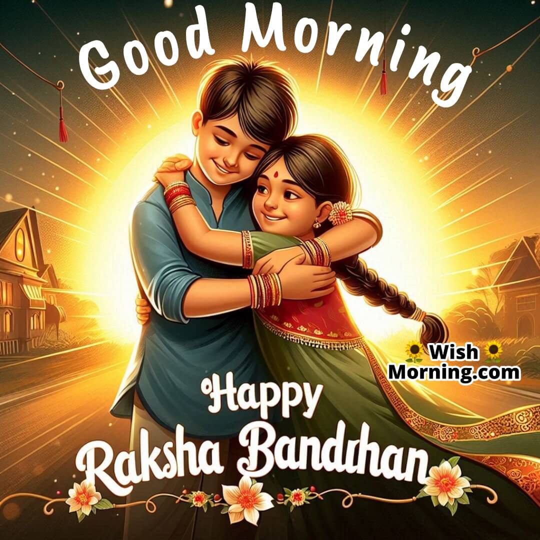 Brother And Sister Morning Hug On Raksha Bandhan