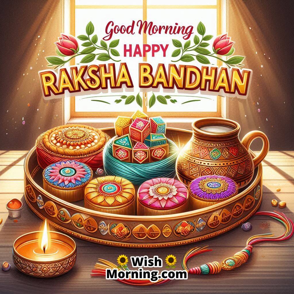 Good Morning Happy Raksha Bandhan Puja Thali