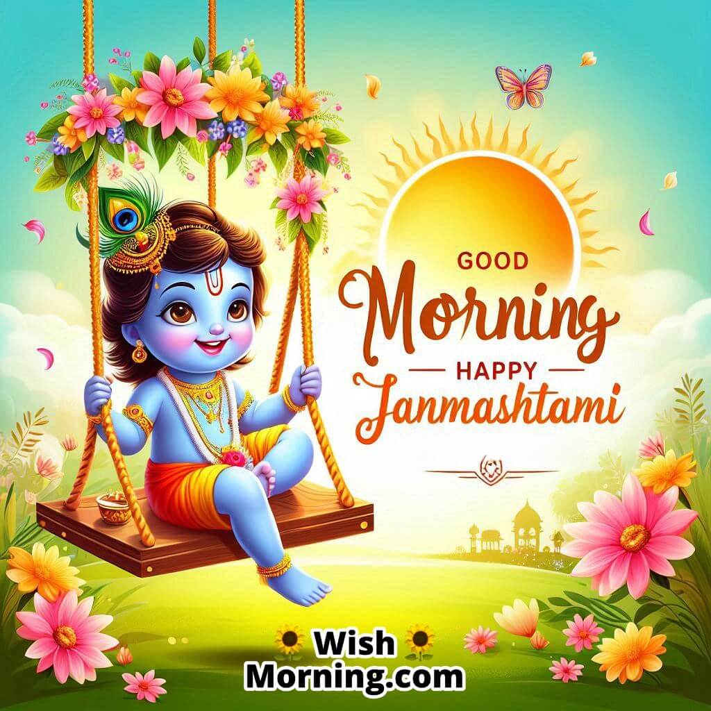 Good Morning Janmashtami Radiant Light