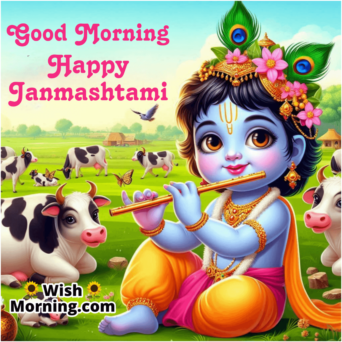 Good Morning Krishna Janmashtami Celestial Joy