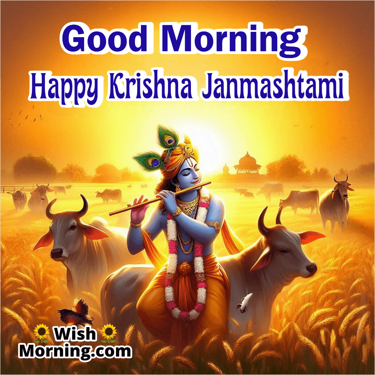 Good Morning Krishna Janmashtami Divine Blessings