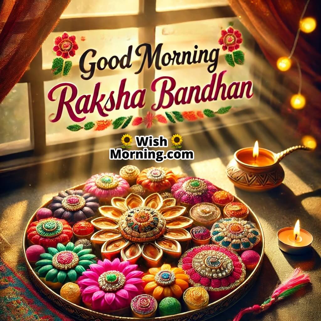 Good Morning Rakhi Thali Image