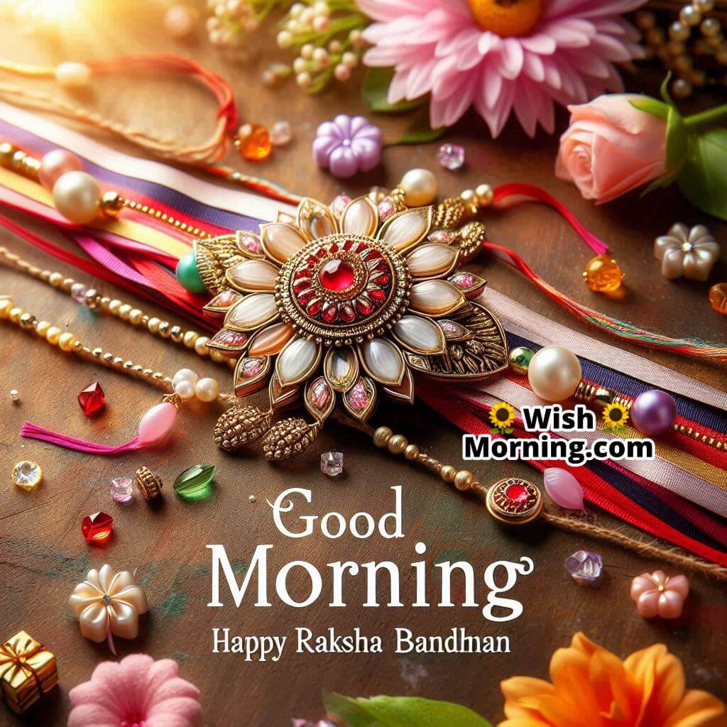 Good Morning Rakhi With Decorative Elements