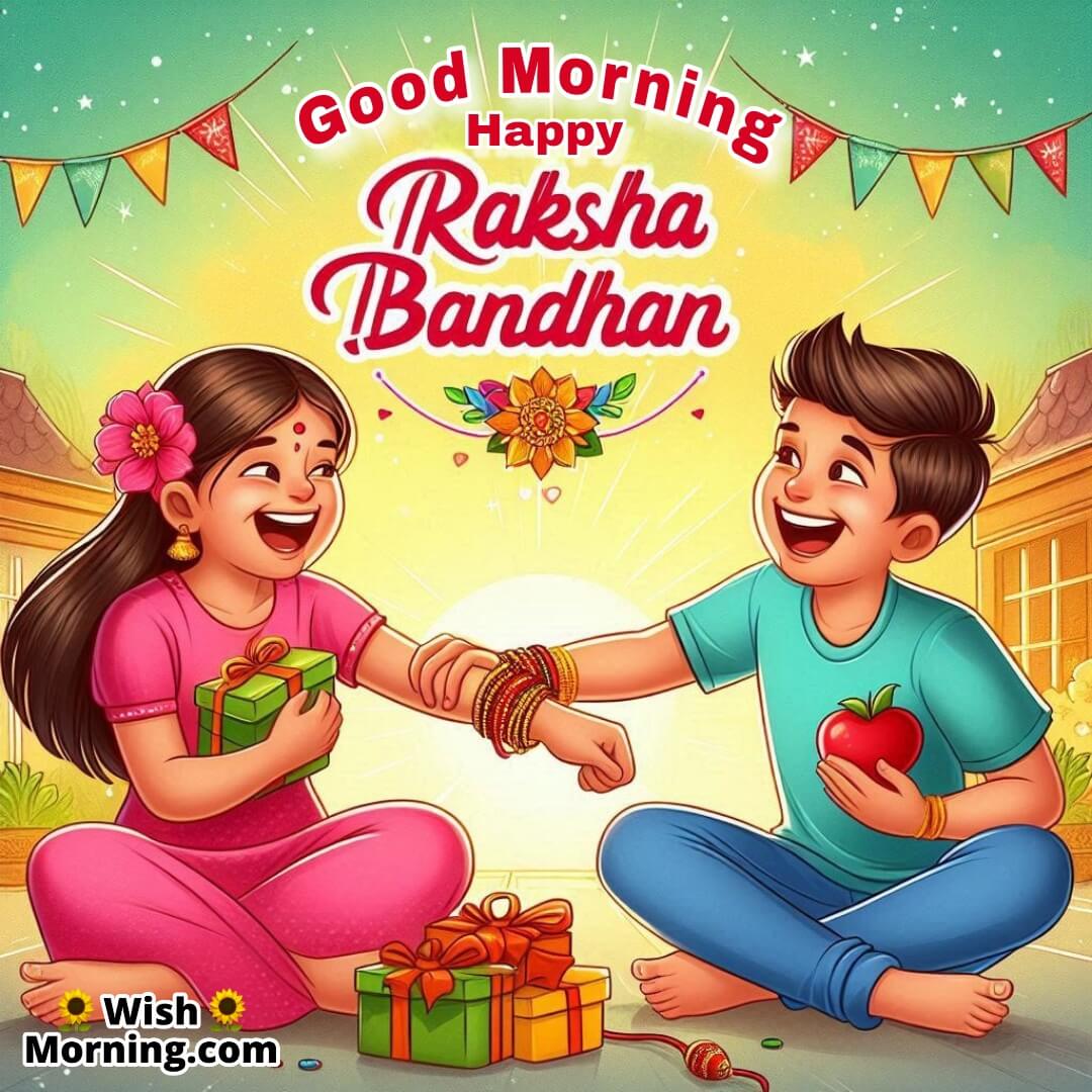 Good Morning Siblings Laughing On Raksha Bandhan