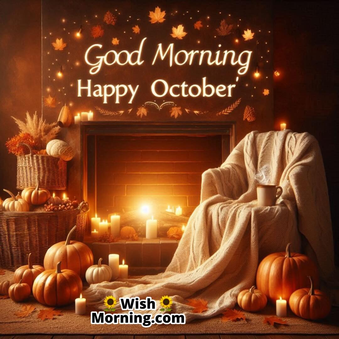 Good Morning Happy October Fireplace Image