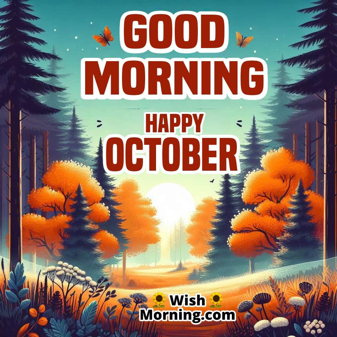 Good Morning Happy October Misty Forest Pic