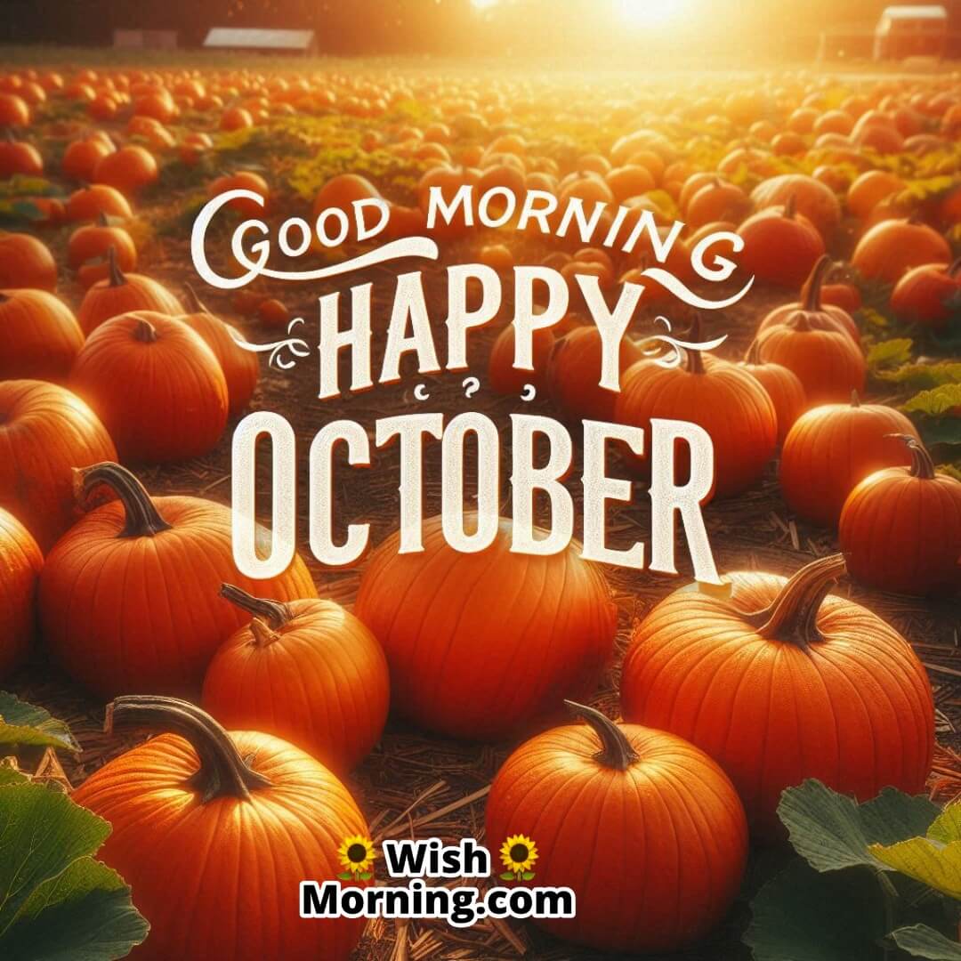 Good Morning Happy October Pumpkin Patch Image