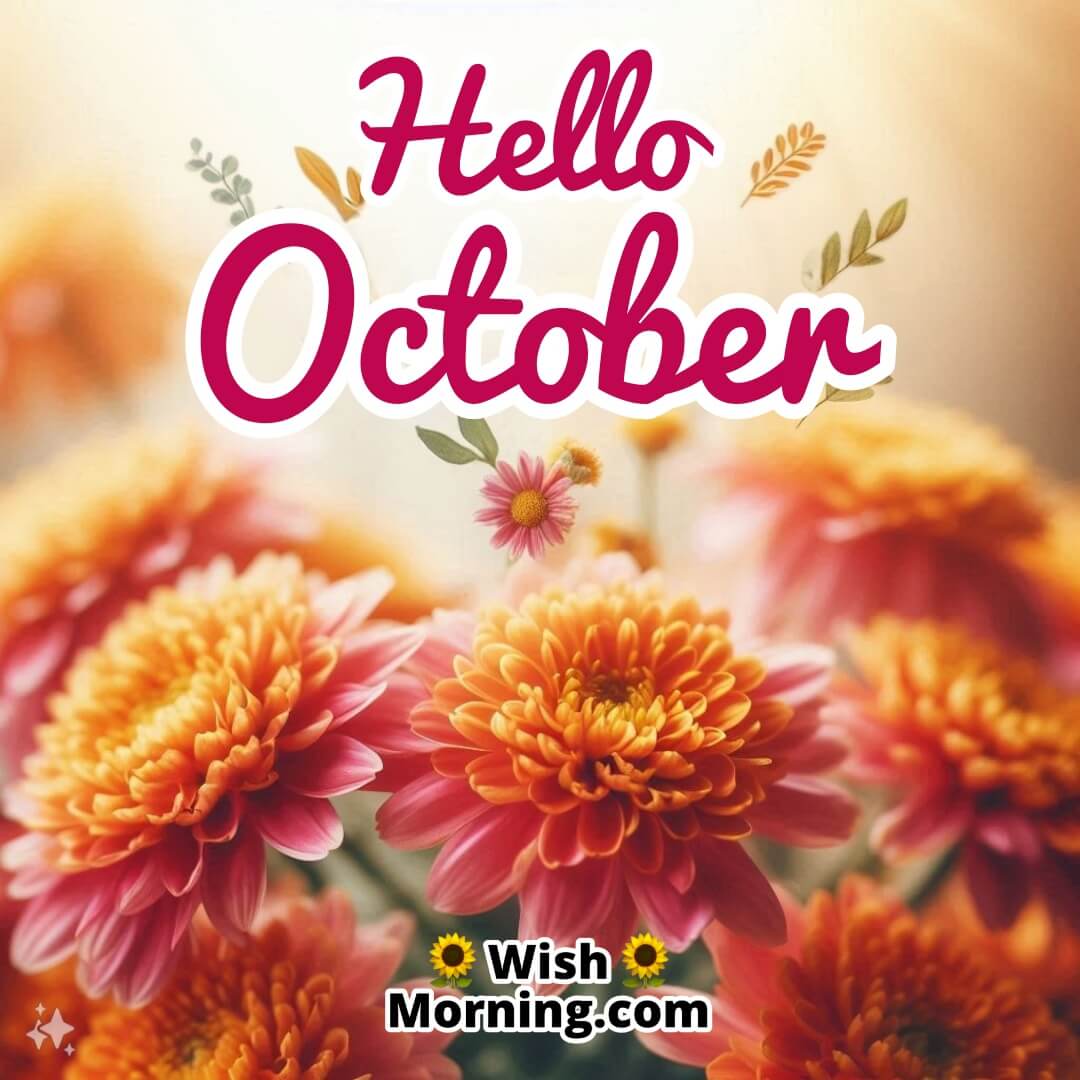 Hello October Blooming Flowers Pic