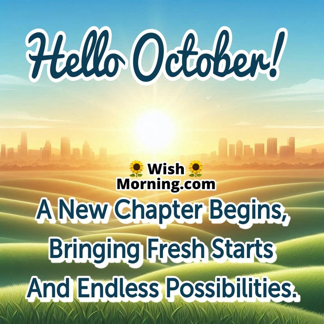 Hello October Fresh Start New Beginnings Image