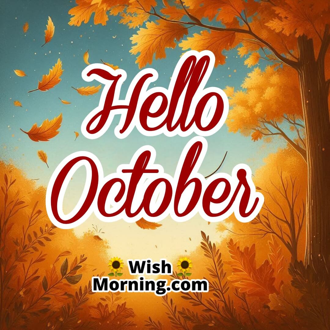 Hello October Golden Autumn Image