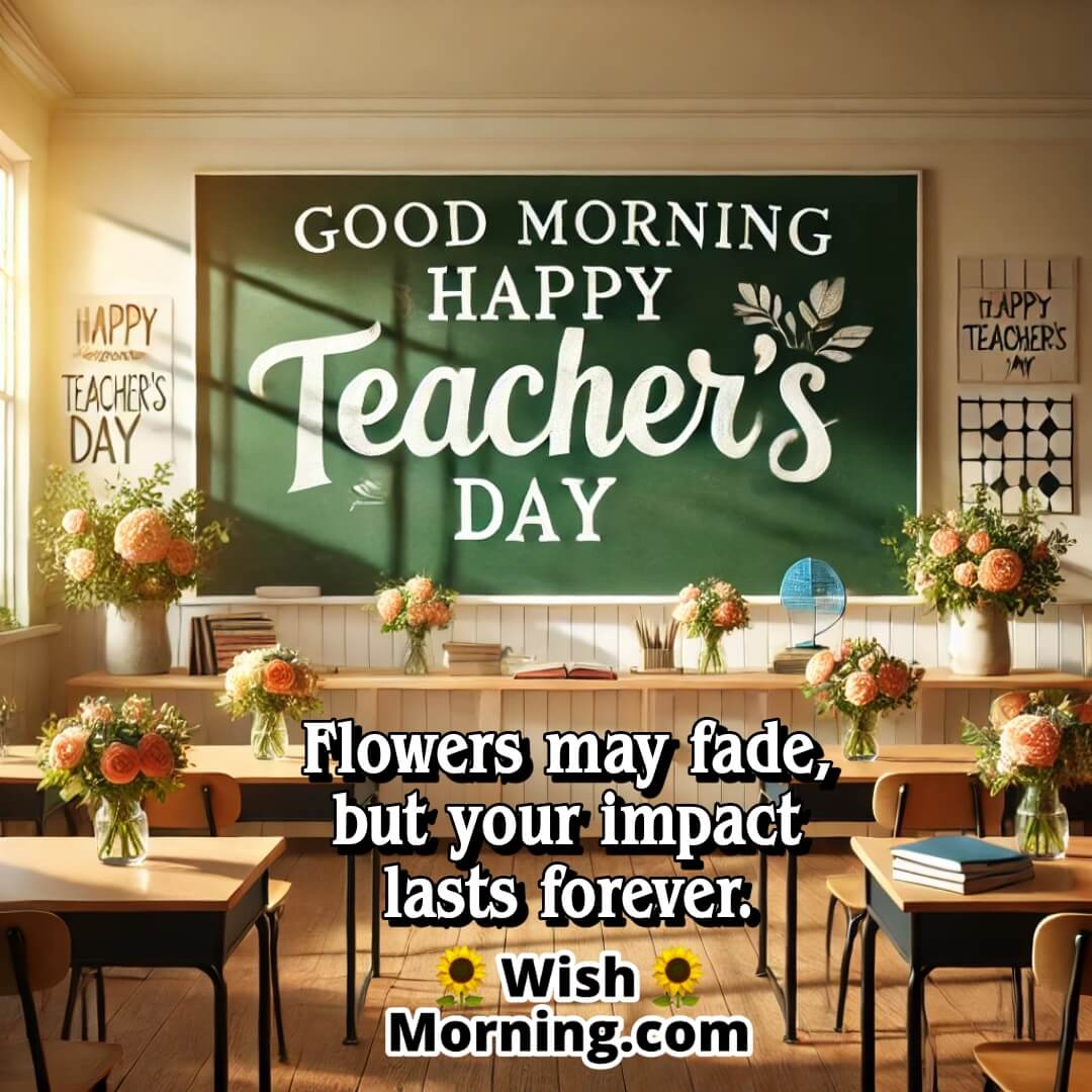 Morning Classroom With Flowers For Teachers Day