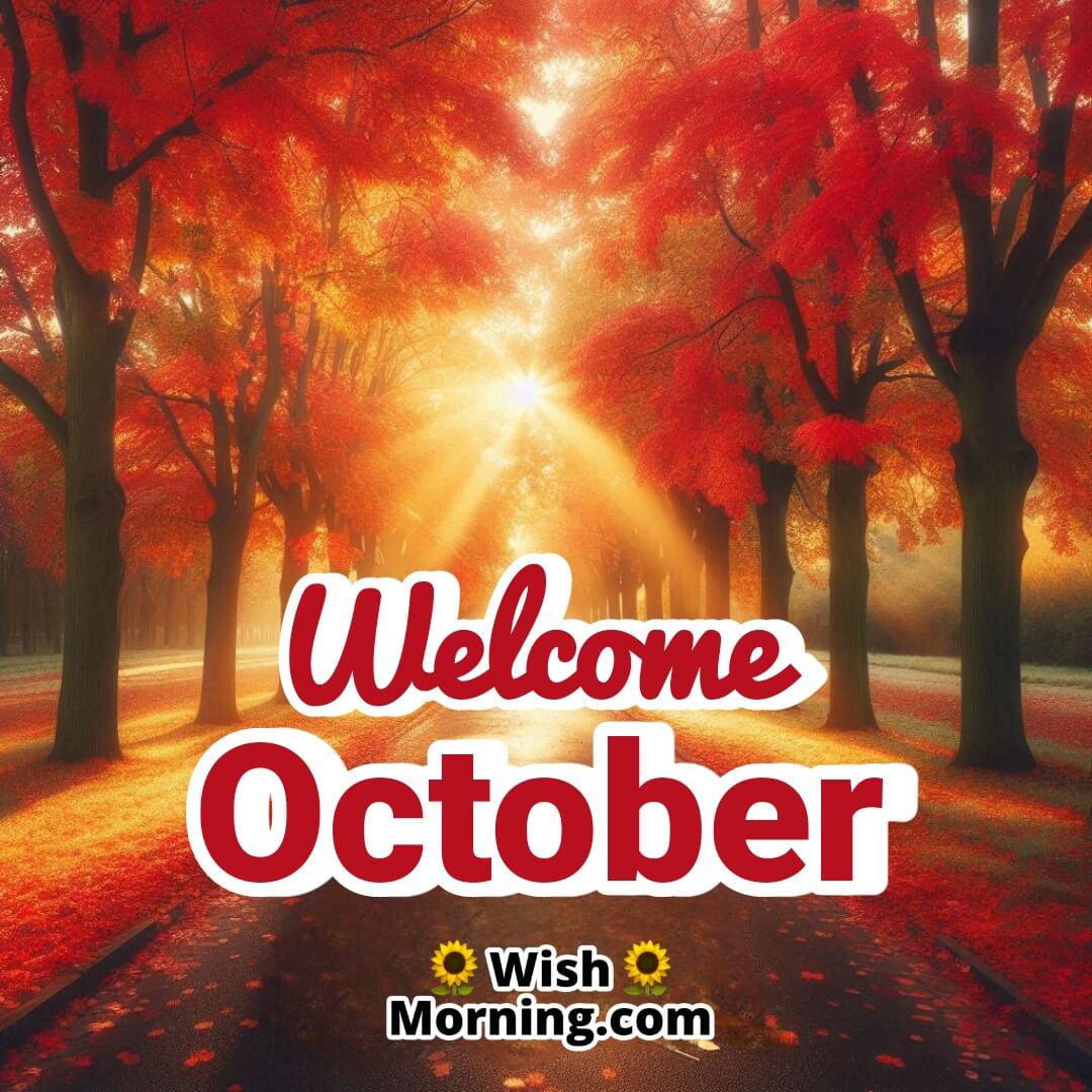 Welcome October Autumn Park Image