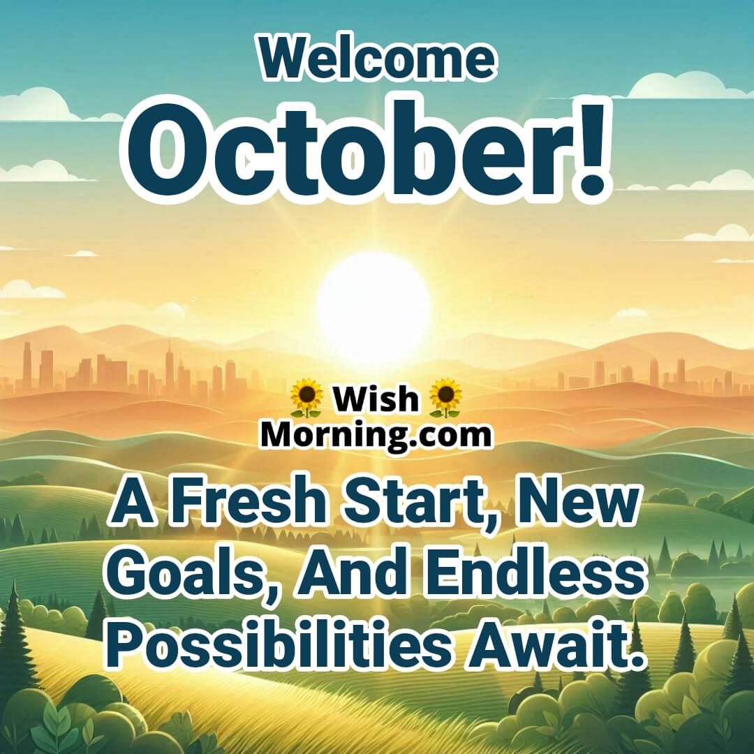 Welcome October Fresh Start New Beginnings Image