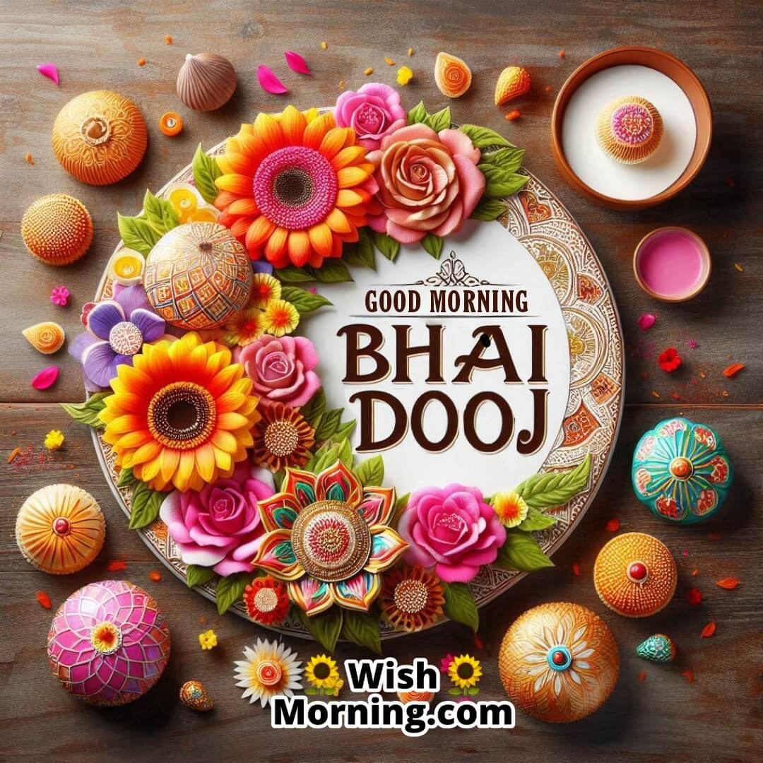 Bhai Dooj Good Morning Flowers And Sweets