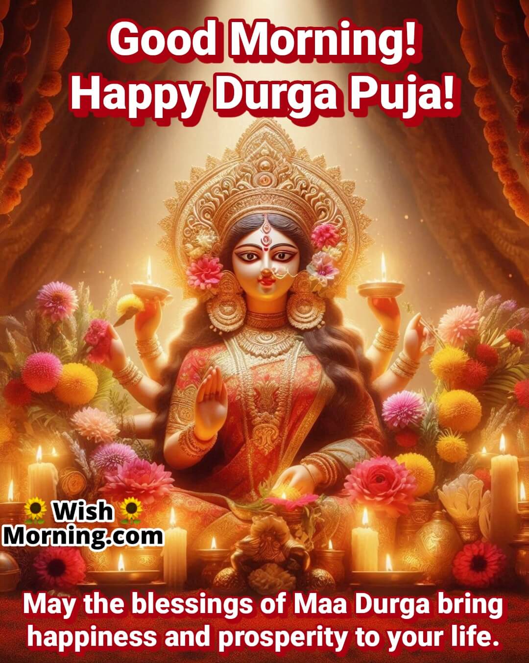 Good Morning Maa Durga Blessings Durga Puja Image