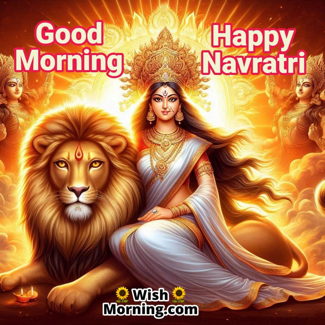 Good Morning Navratri Goddess Durga Sunrise Image