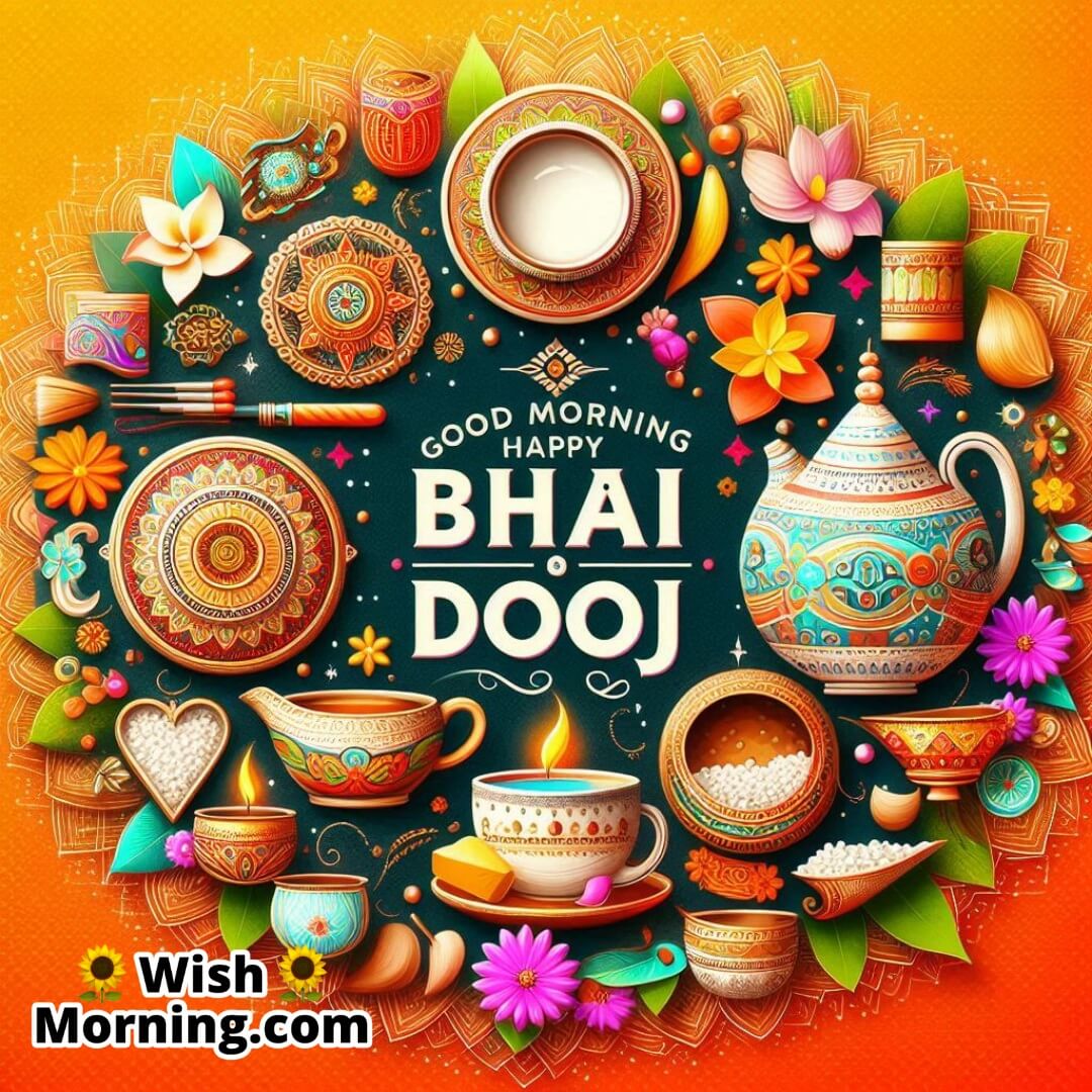 Traditional Bhai Dooj Art Good Morning