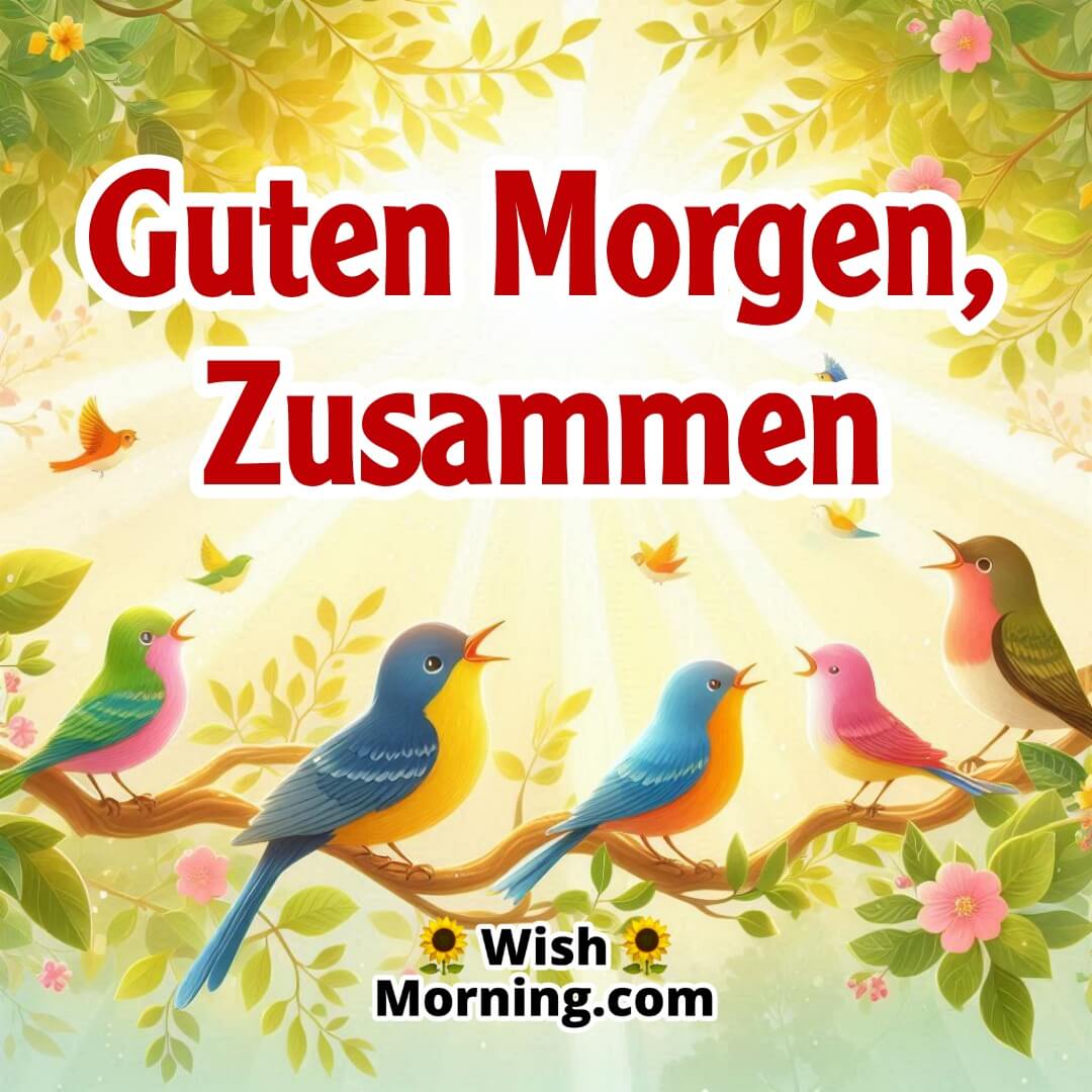 Guten Morgen, Zusammen on Birds Background