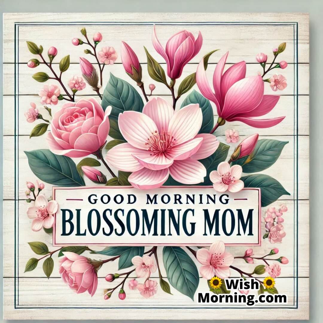 Spring blossom bouquet with cherry blossoms and magnolias for a blossoming Good Morning greeting to mom.