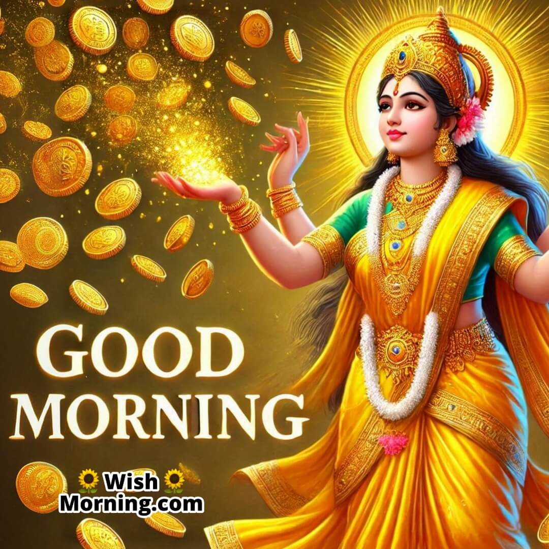 Good Morning Lakshmi Mata Shower Golden Coins