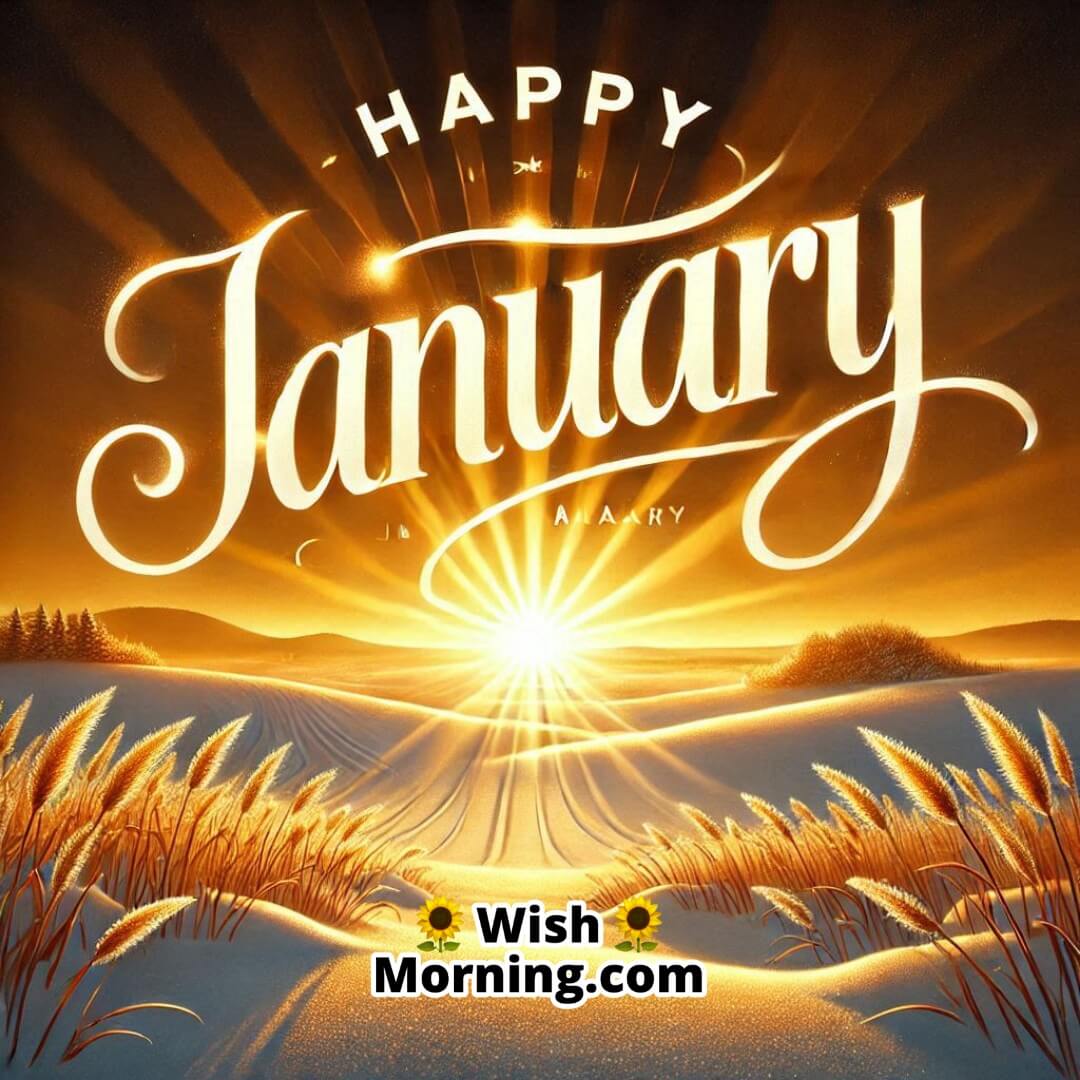 Happy January Golden Winter Sunrise