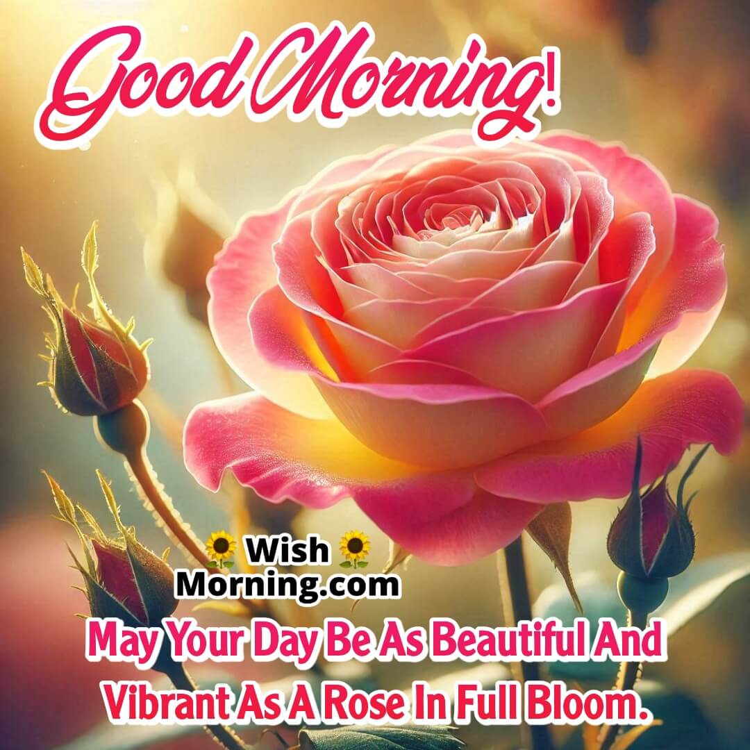 A beautiful rose in full bloom, symbolizing beauty and vibrance in the morning.